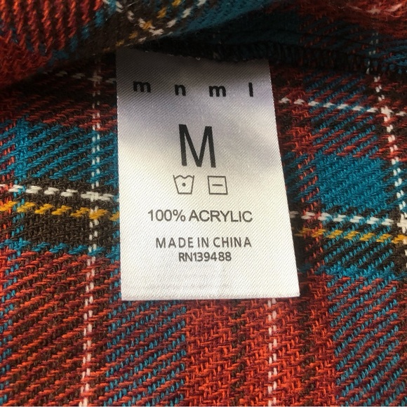 MNML Red and Blue Plaid Long Sleeve Shirt - Picture 6 of 6